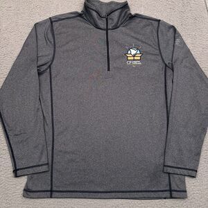 The North Face Tech 1/4 Zip‎ Fleece Men's Large Gray Embroidered Stretch